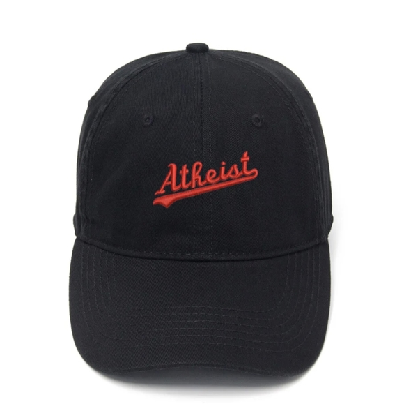 Atheist Emblem: Bold Statement in Minimalist Design, Velcro Hat Unveiled. - Picture 1 of 2